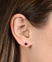 14K Yellow Gold 5mm Lab Grown Alexandrite Stud Earrings