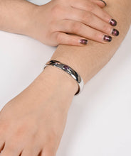 Sterling Silver 6mm Amethyst Cuff Bracelet