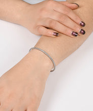 14K White  Gold Diamond Flexible Bangle Bracelet 3.47cttw