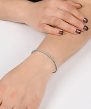 14K White Gold Diamond Flexible Bangle Bracelet 3.00cttw