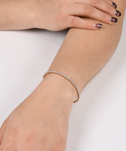 14K Rose Gold Diamond Flexible Bangle Bracelet 3.00cttw