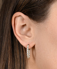 14K Yellow Gold Round Bezel Set Inside Outside Diamond Hoop Earrings 2.50cttw