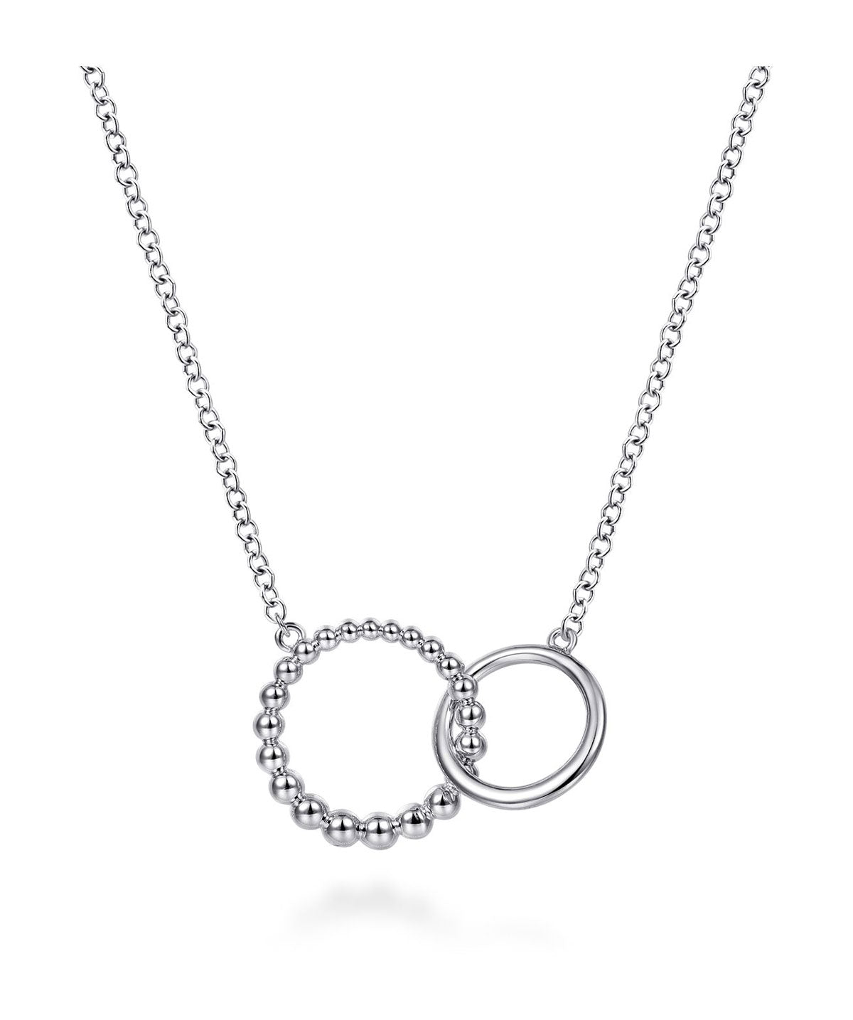 925 Sterling Silver Bujukan Double Circle Necklace