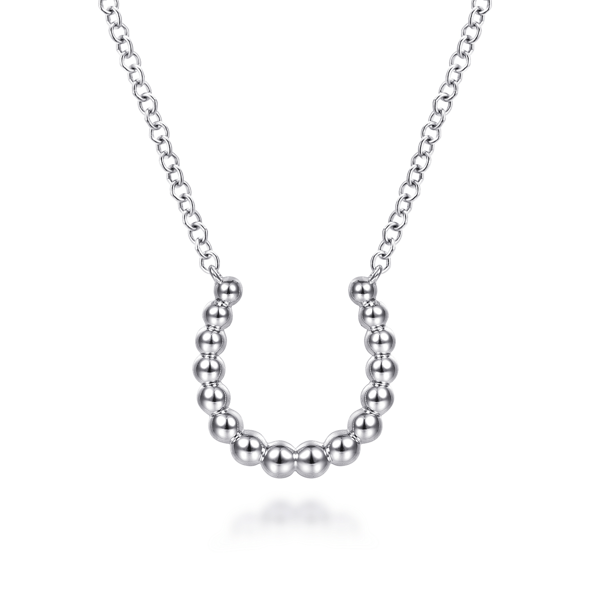925 Sterling Silver Bujukan Bead Horseshoe Necklace