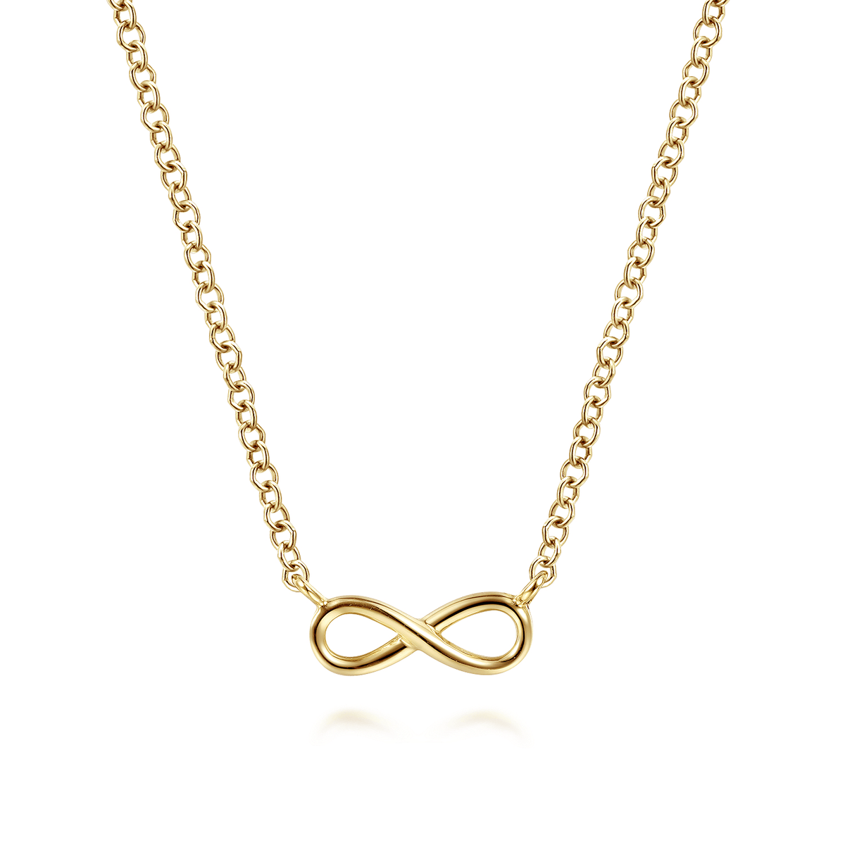 14K Yellow Gold Infinity Pendant Necklace