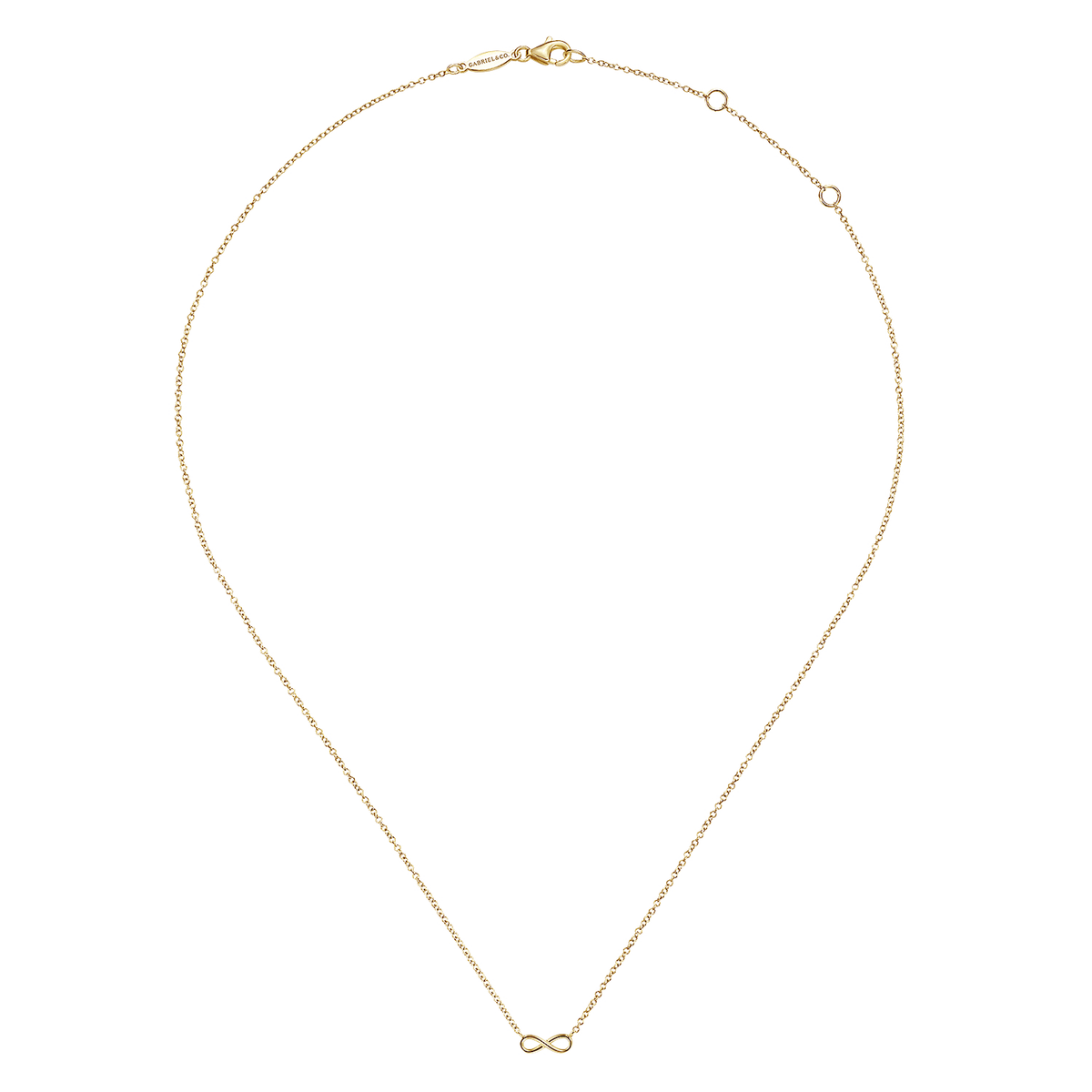 14K Yellow Gold Infinity Pendant Necklace