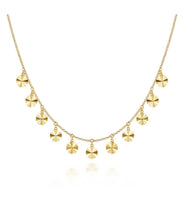 Diamond Cut - 14K Yellow Gold Disc Drops Necklace