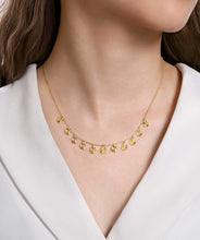 Diamond Cut - 14K Yellow Gold Disc Drops Necklace