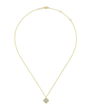 14K Yellow Gold Rope Diamond Pendant Necklace