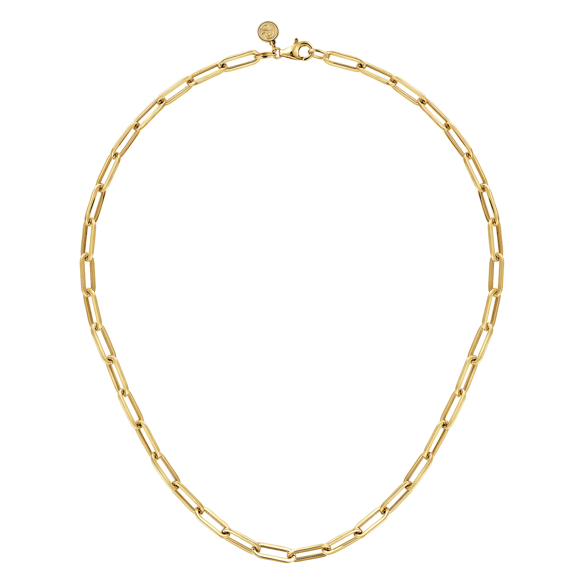 14K Yellow Gold Paper Clip Chain Necklace
