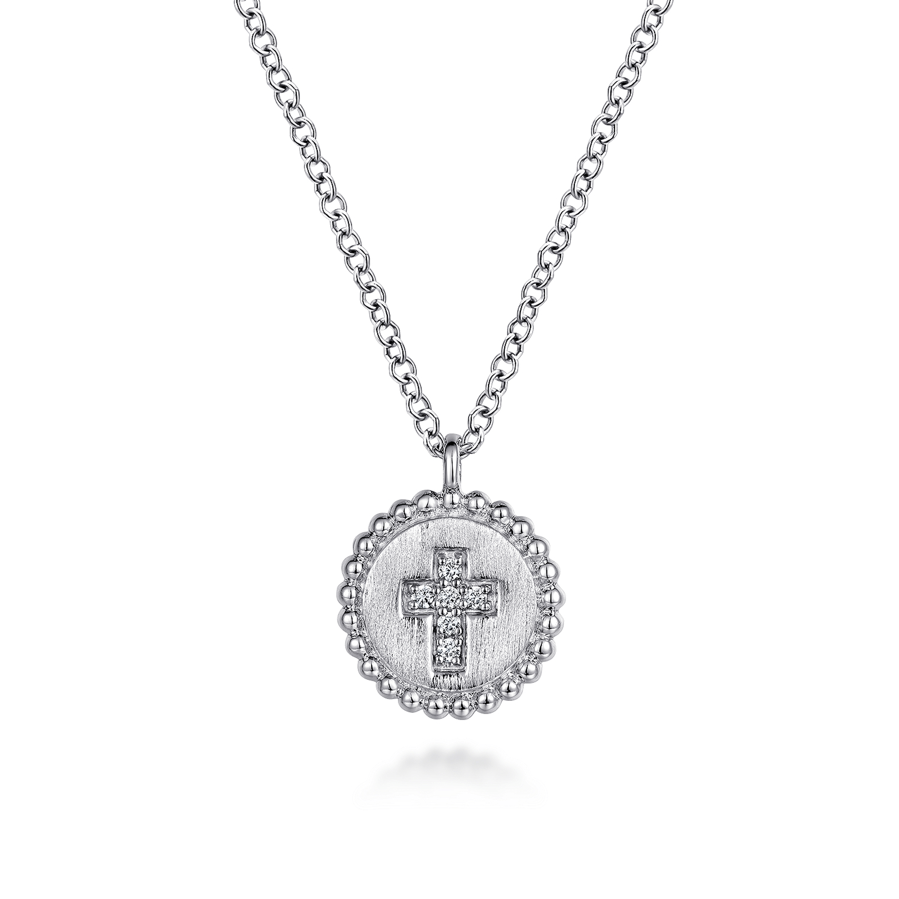 Pendant Necklace Cross 925 Sterling Silver Diamond Bujukan