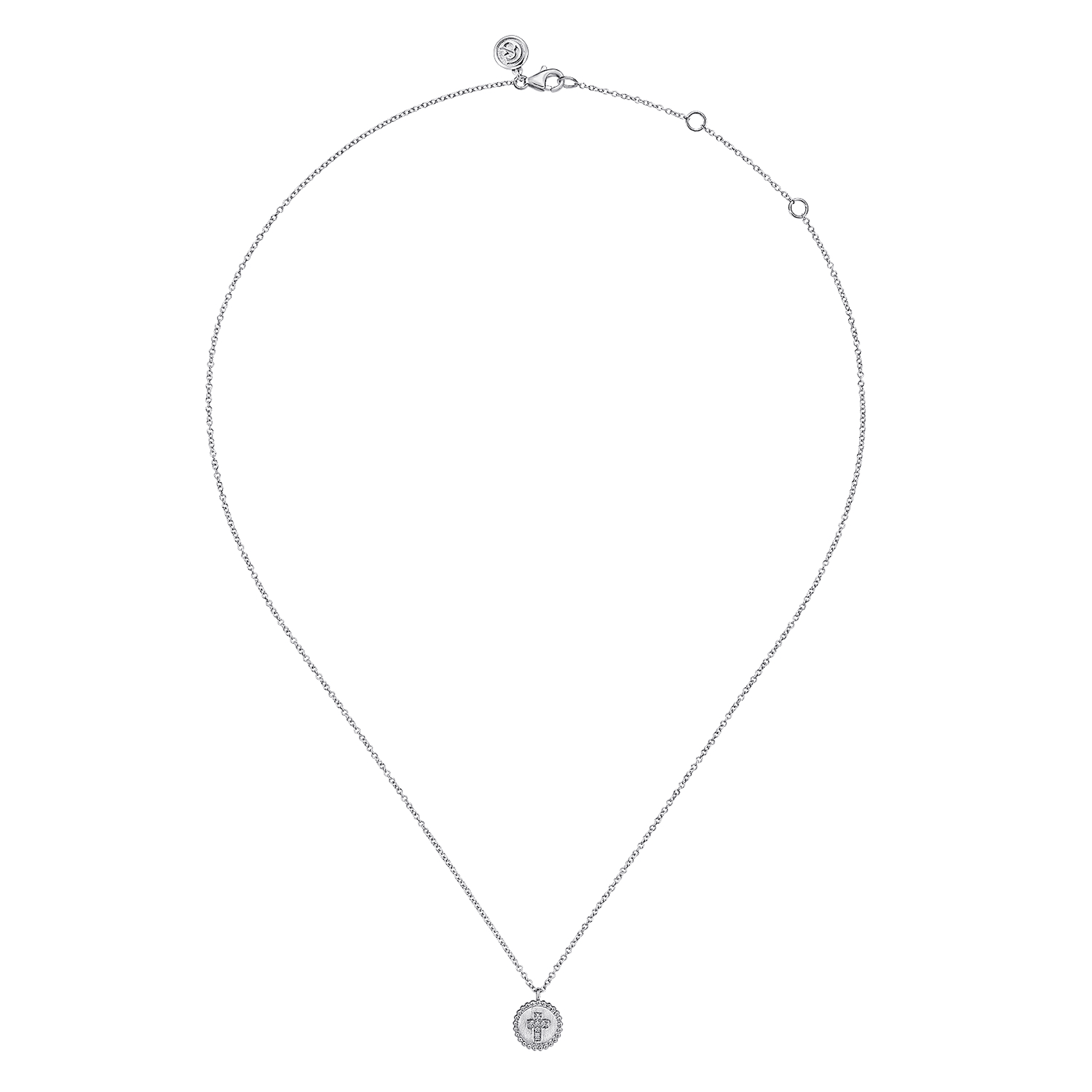 Pendant Necklace Cross 925 Sterling Silver Diamond Bujukan