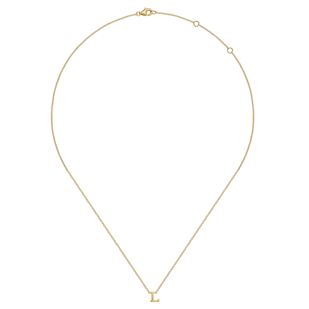 14K Yellow Gold L Initial Necklace
