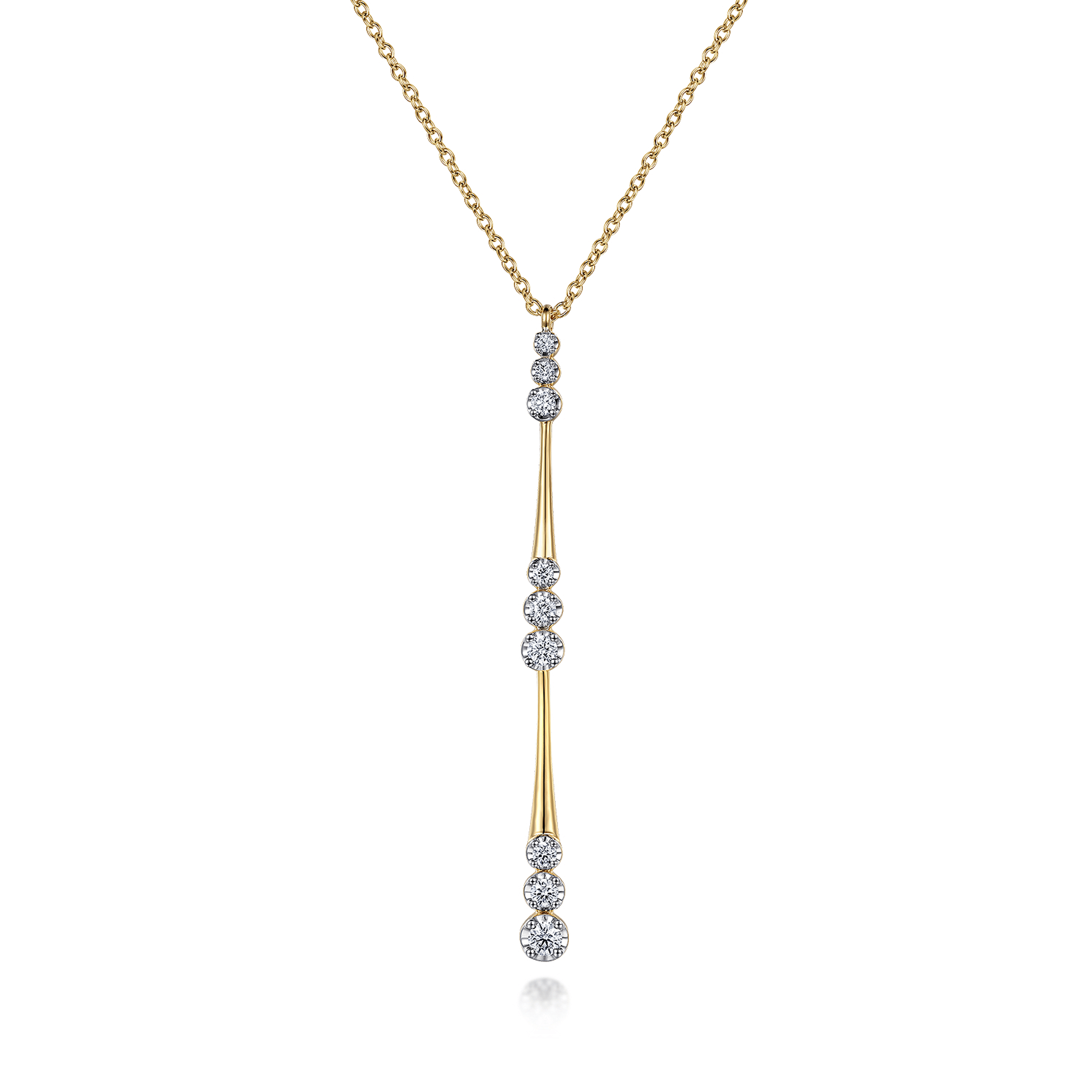 Pendant Necklace Drop 14K Yellow Gold Diamond