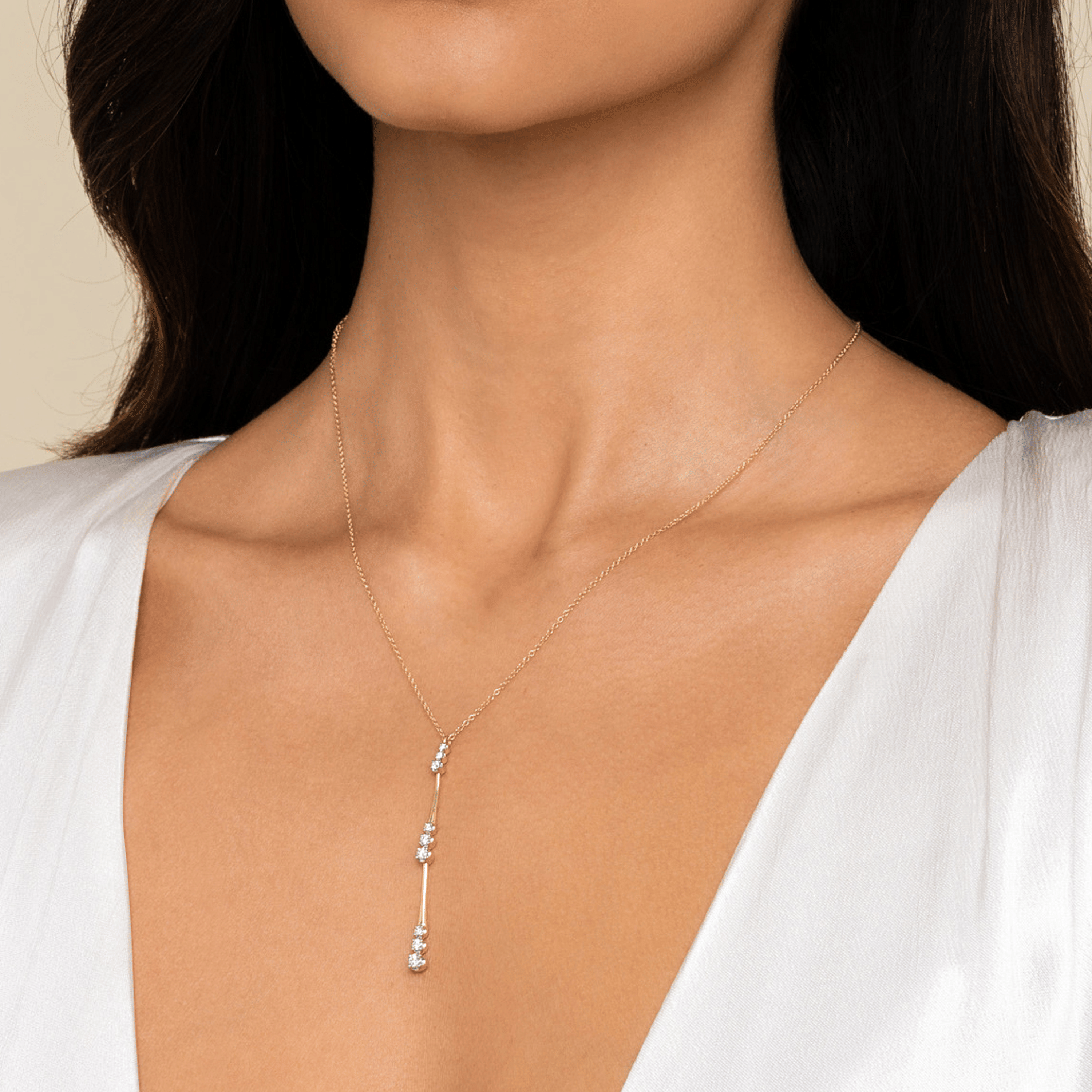 Pendant Necklace Drop 14K Yellow Gold Diamond