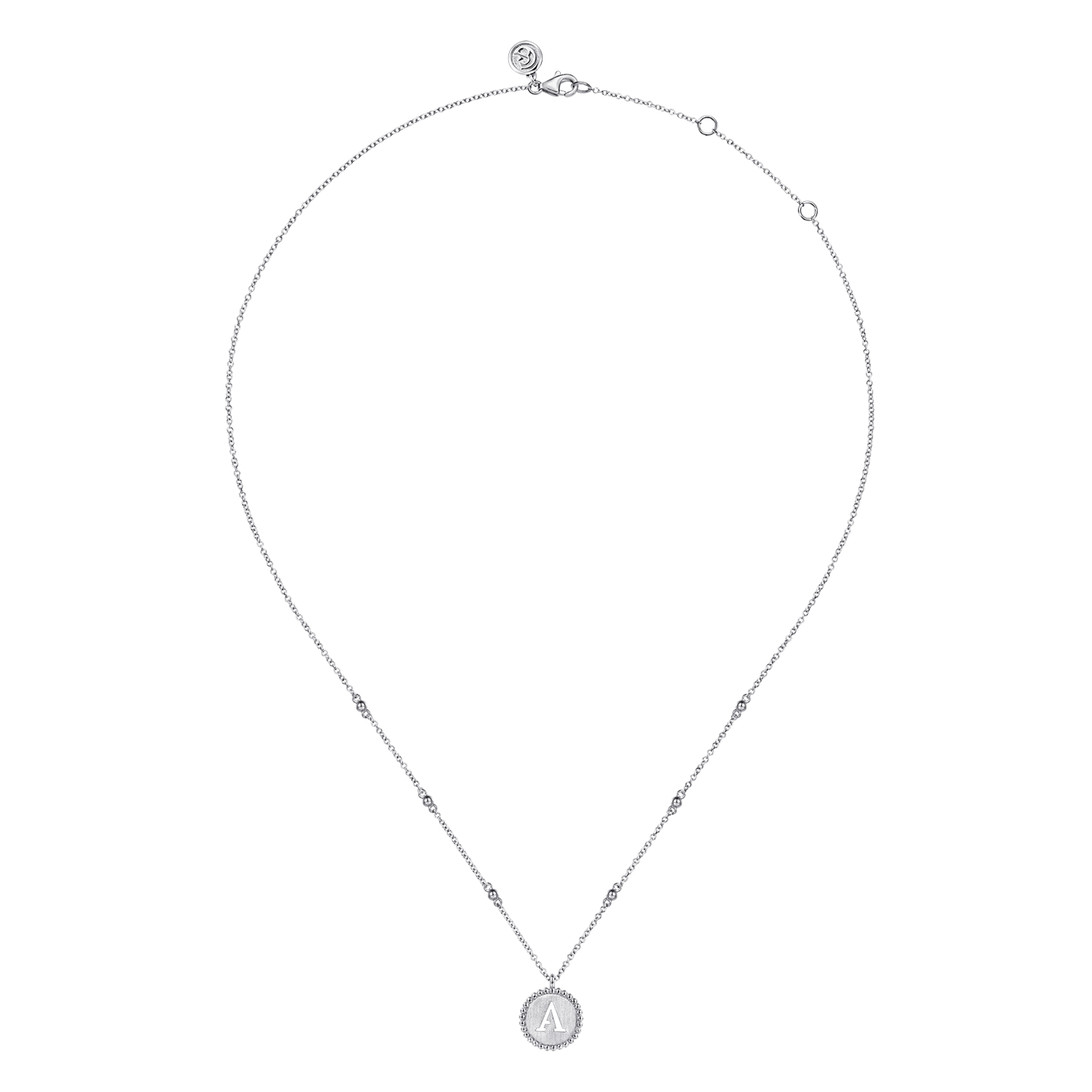 925 Sterling silver Bujukan punch out initial “A” medallion pendant