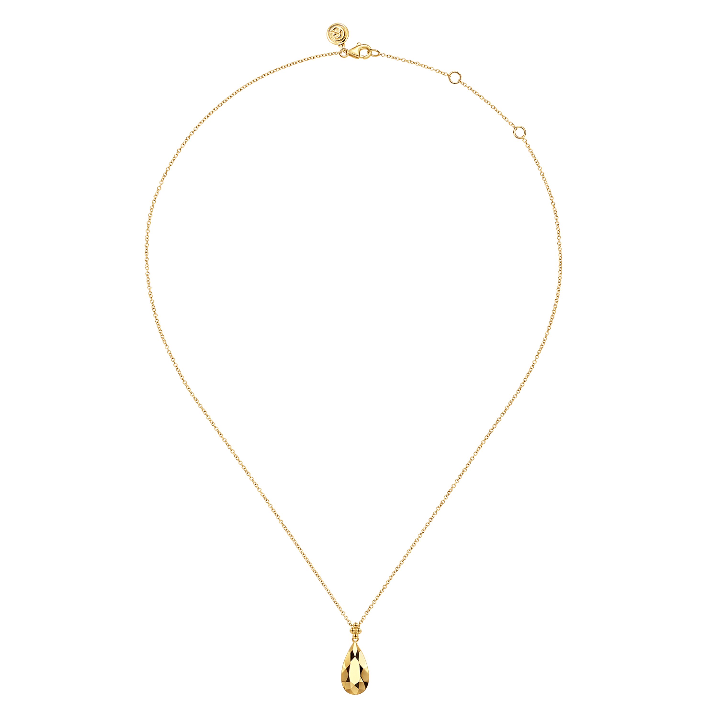 Bujukan Clover - Pendant Necklace Teardrop 14K Yellow Gold Bujukan