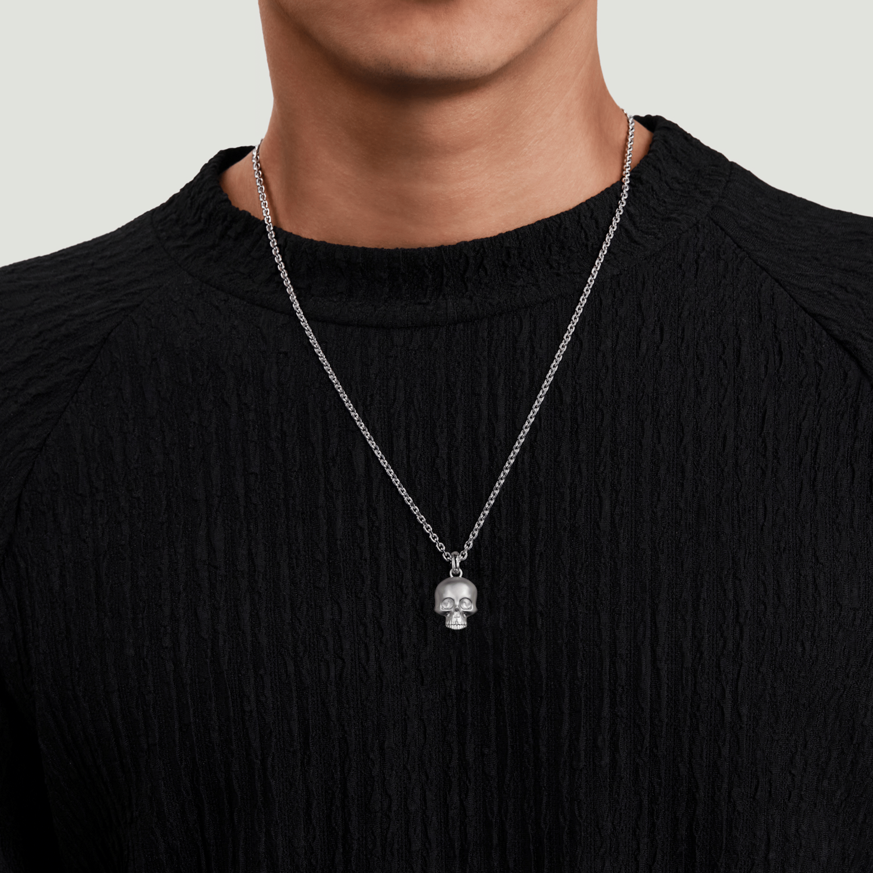 925 Sterling Silver Skull Pendant Necklace