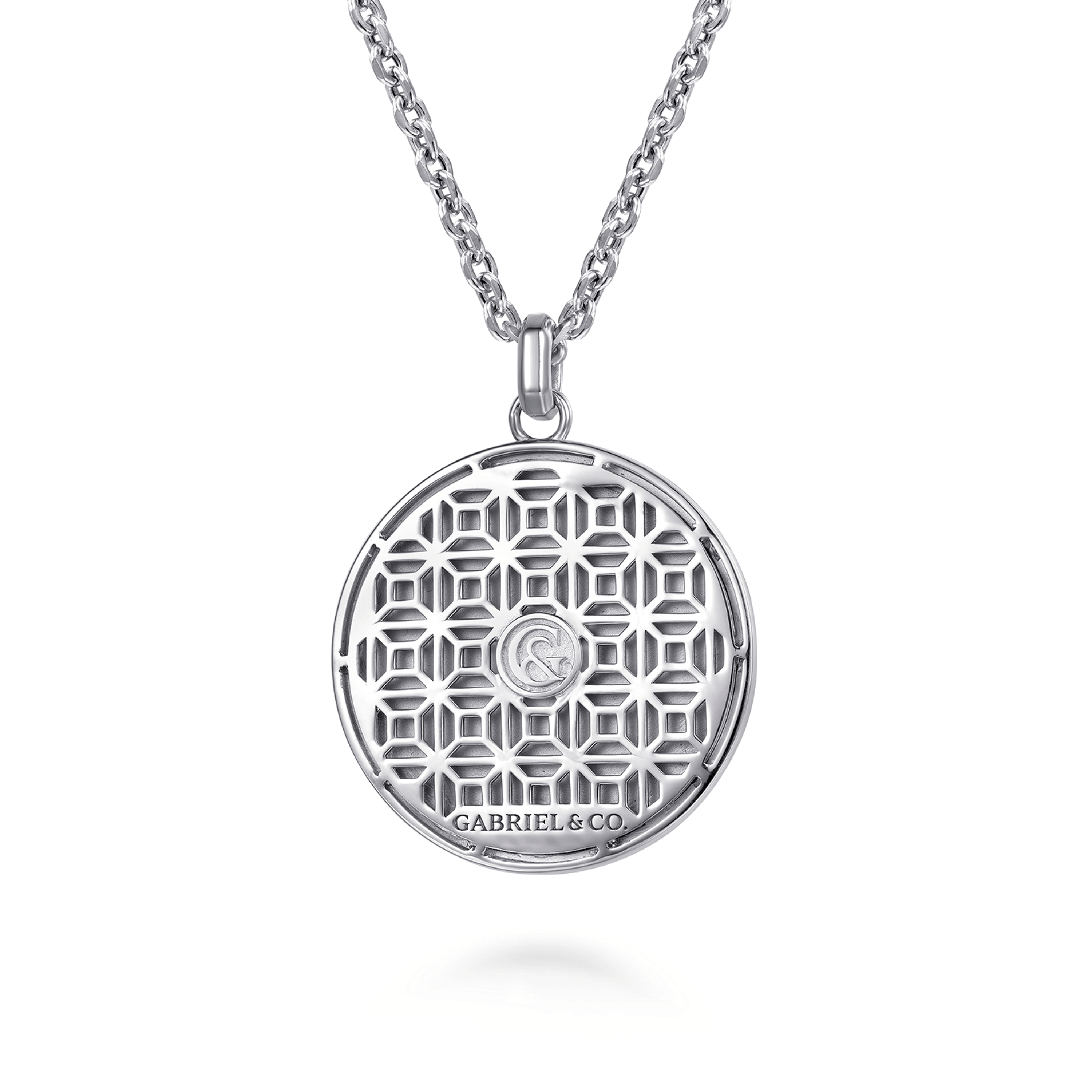 925 Sterling Silver Lion Medallion Pendant Necklace