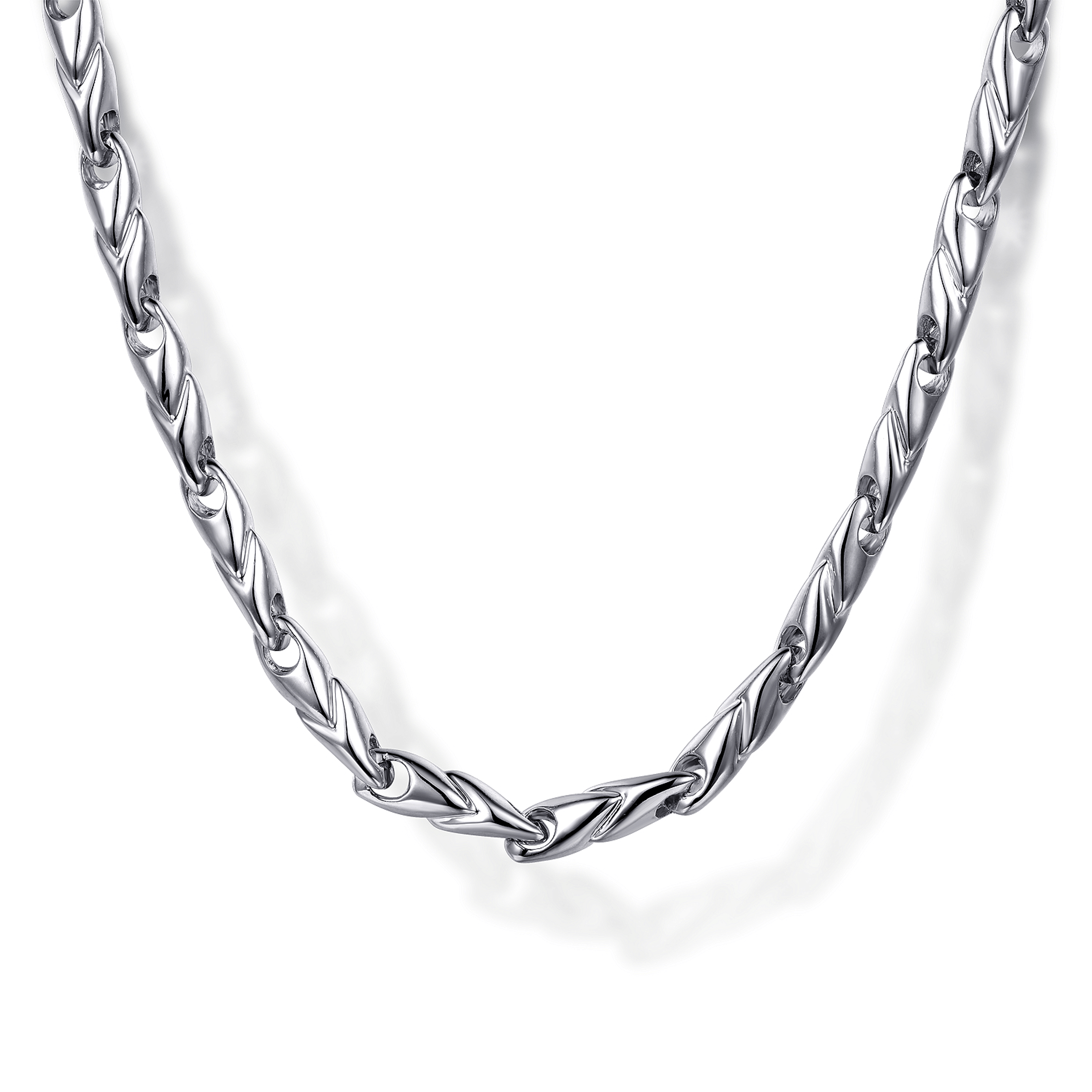 925 Sterling Silver Men's Hollow Link Chain Necklace