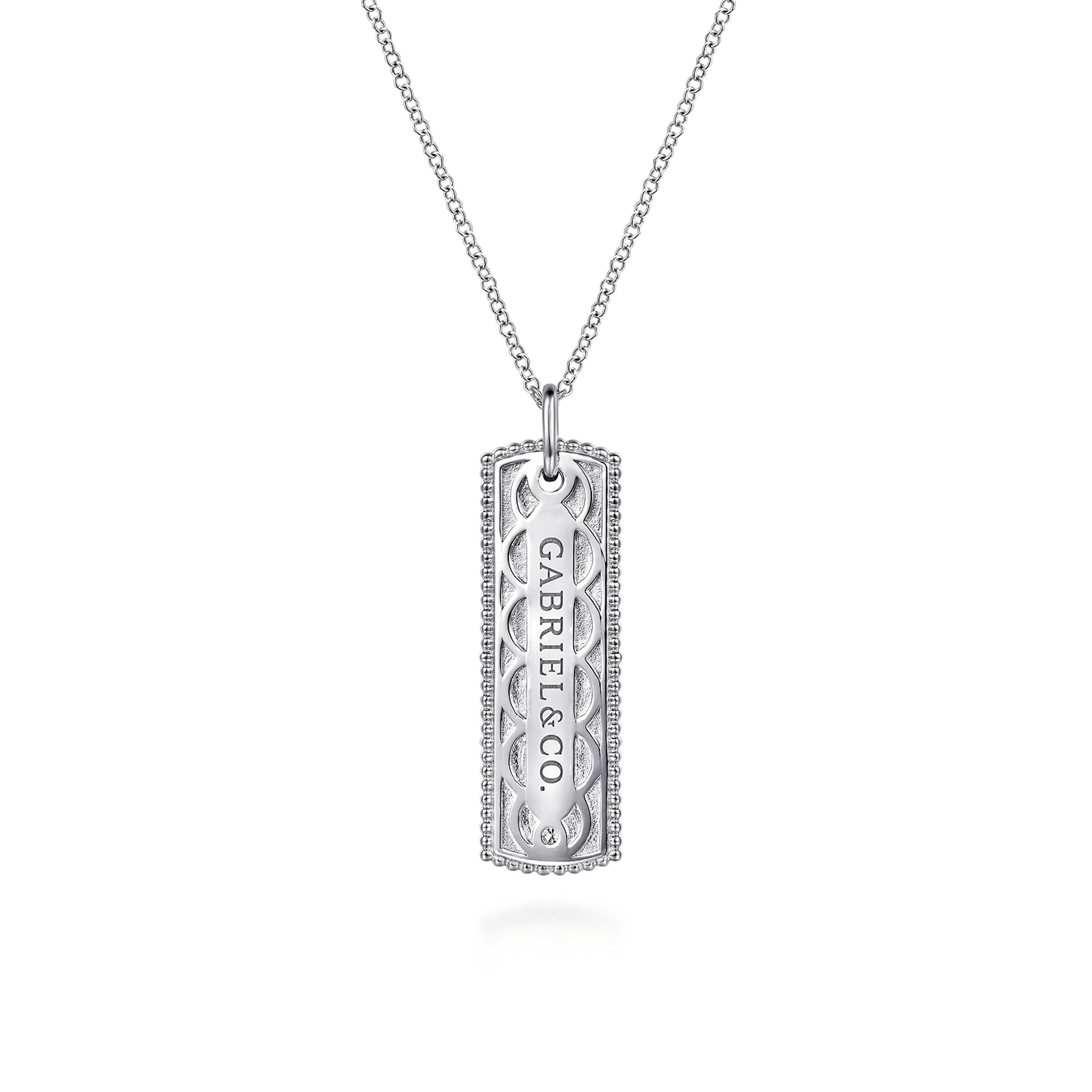 925 Sterling Silver Bujukan Diamond ID Necklace