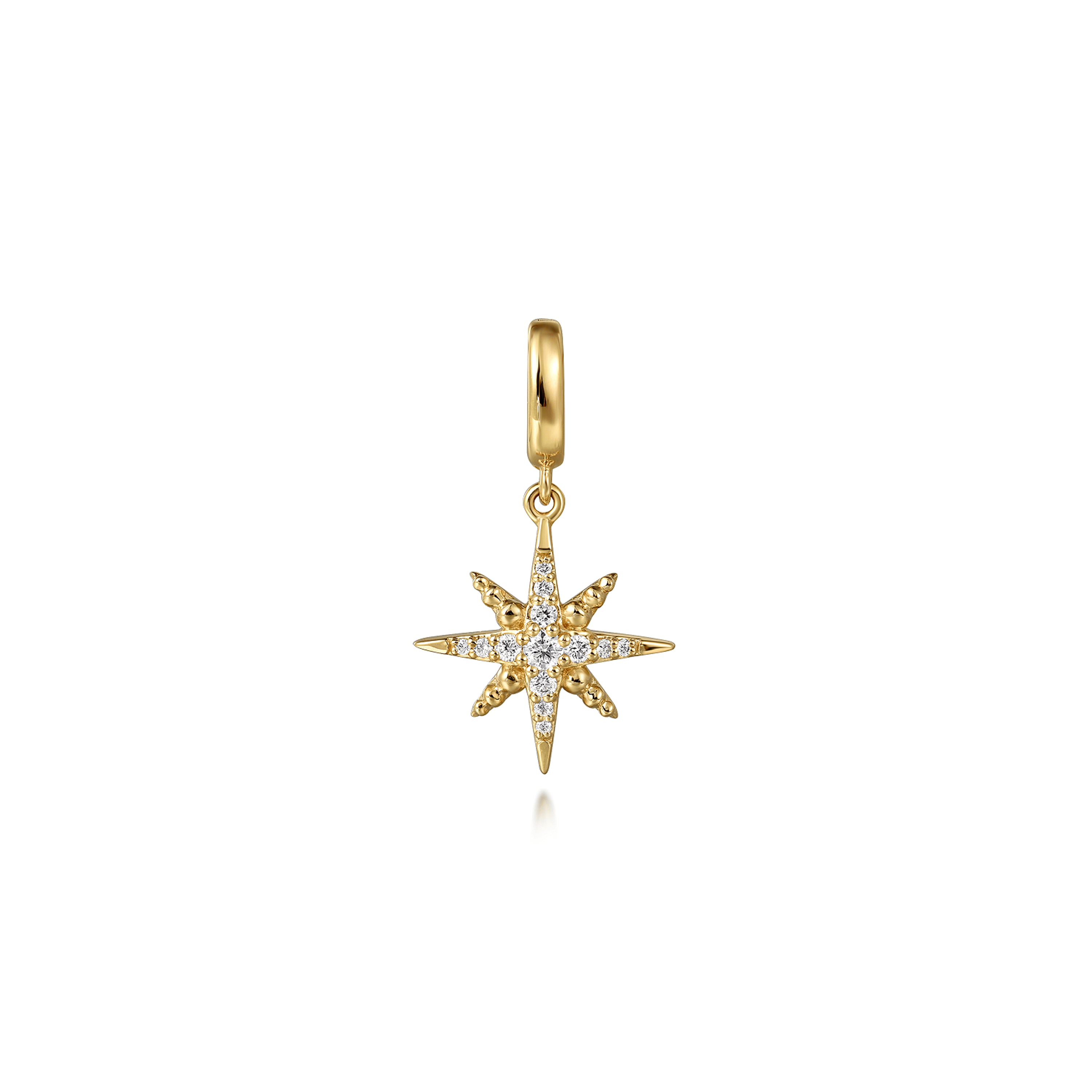 14K Yellow Gold Diamond Star Charm Pendant