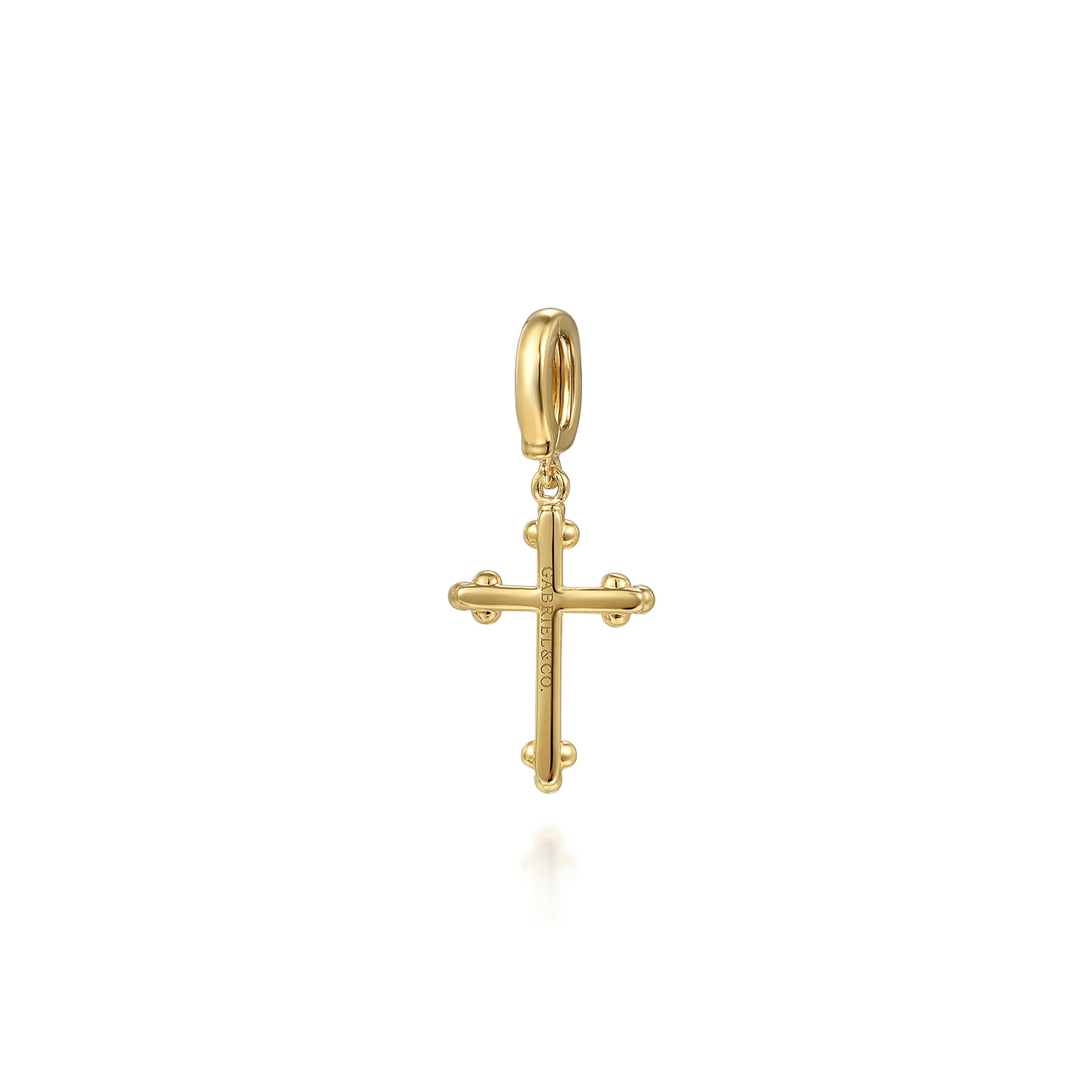 14K Yellow Plain Gold Bujukan Cross Charm Pendant