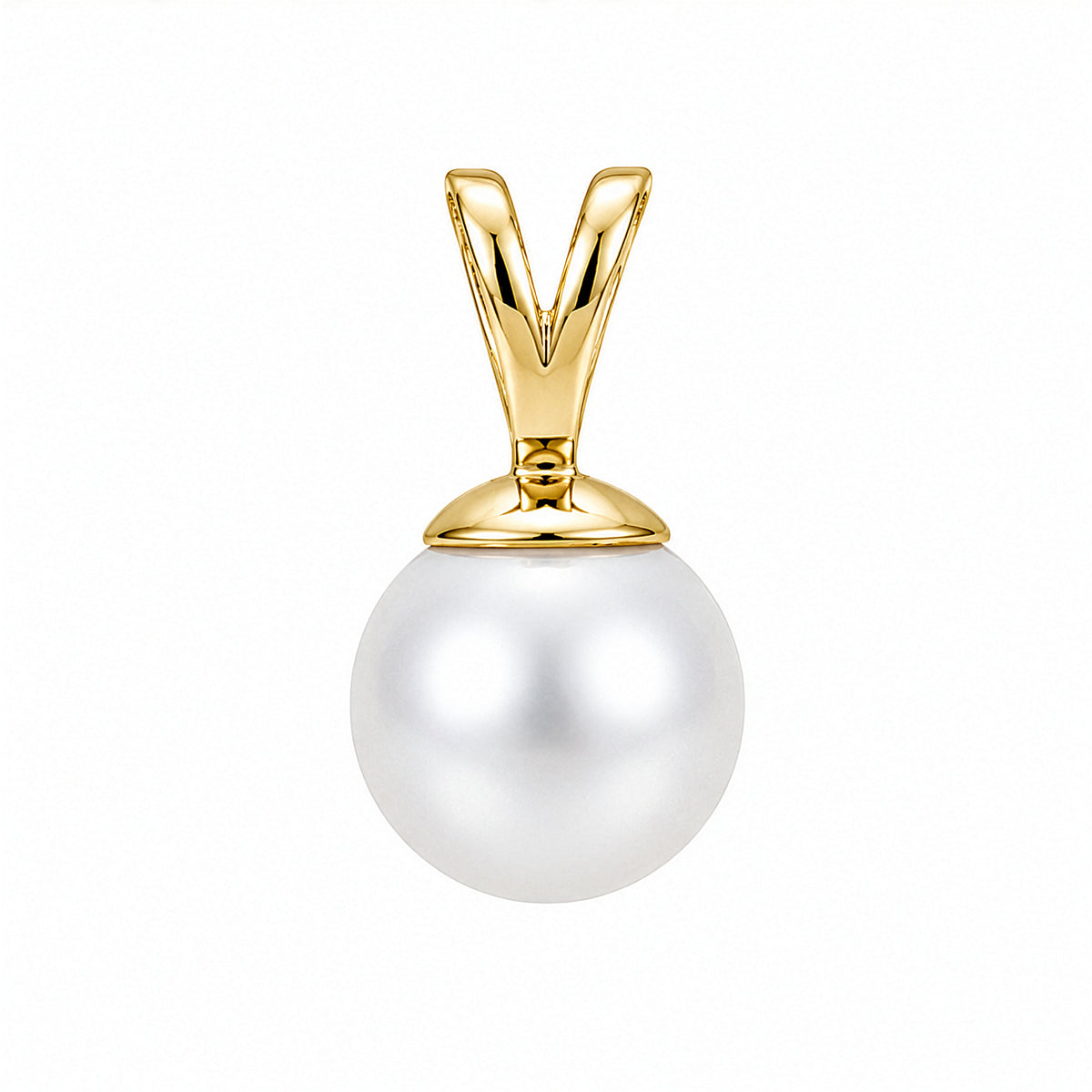 14K Yellow Gold Cultured Freshwater Bead Nucleated Pearl Pendant