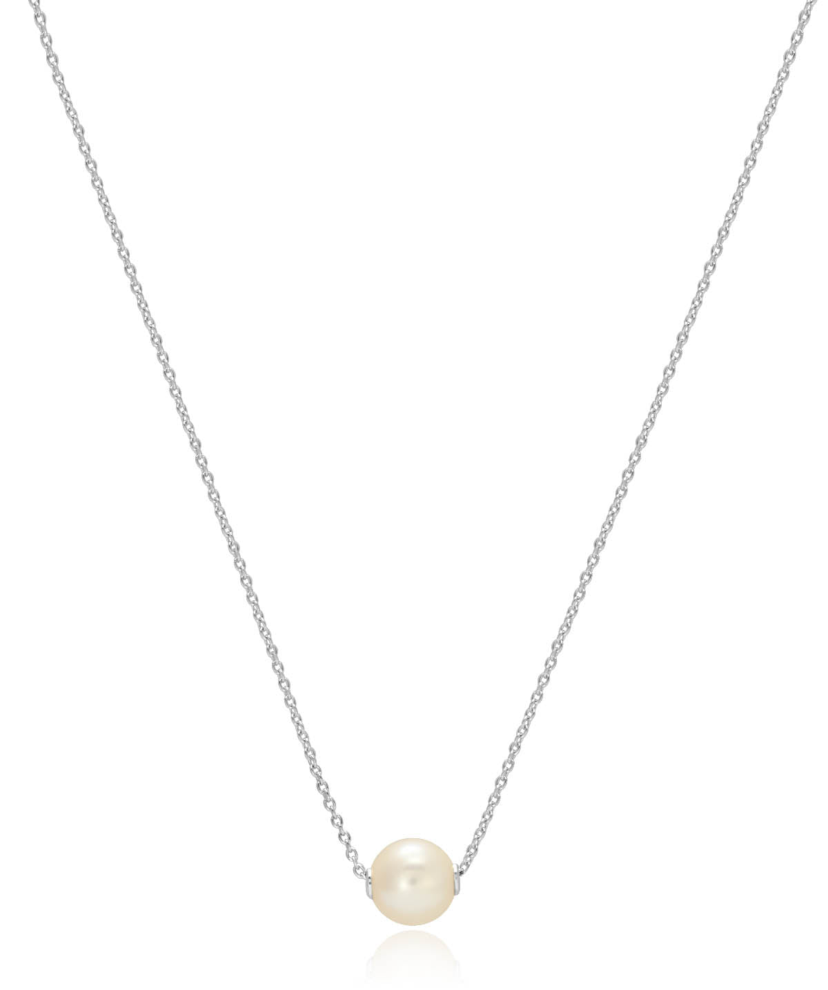 Sterling Silver Pearl Slide Necklace