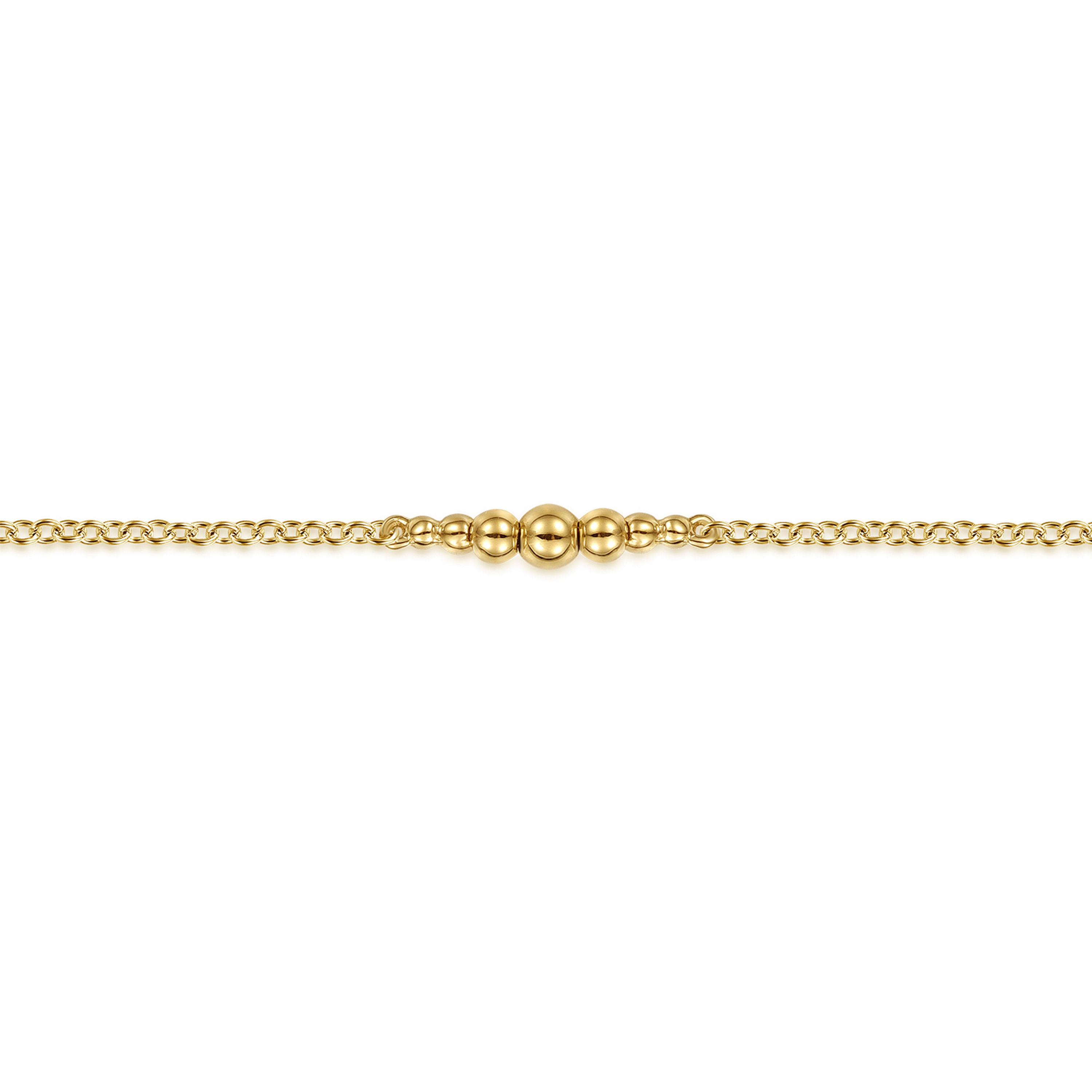14K Yellow Gold Graduating Bujukan Ball Station Bracelet