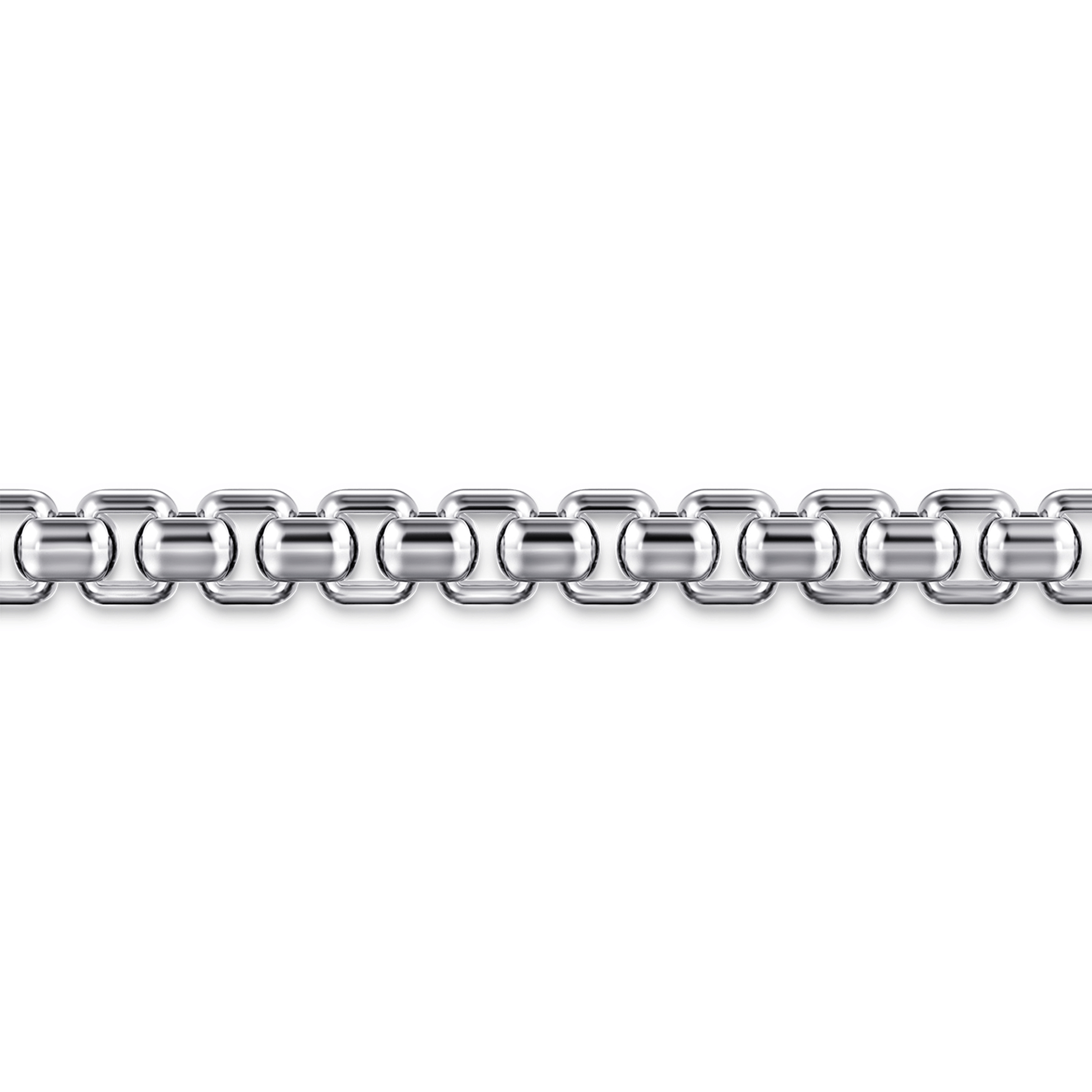 925 Sterling Silver Men's Solid Round Box Chain Bracelet