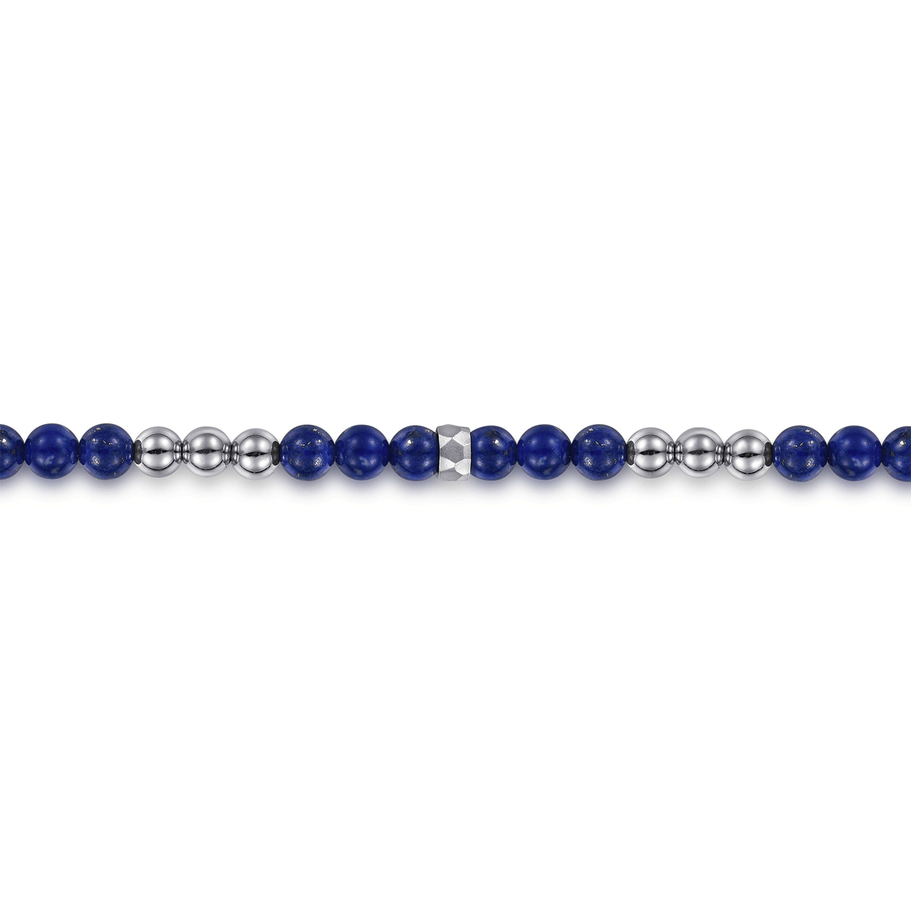 Sterling Silver 4mm Lapis Beaded and 4mm Silver Ball Bracelet