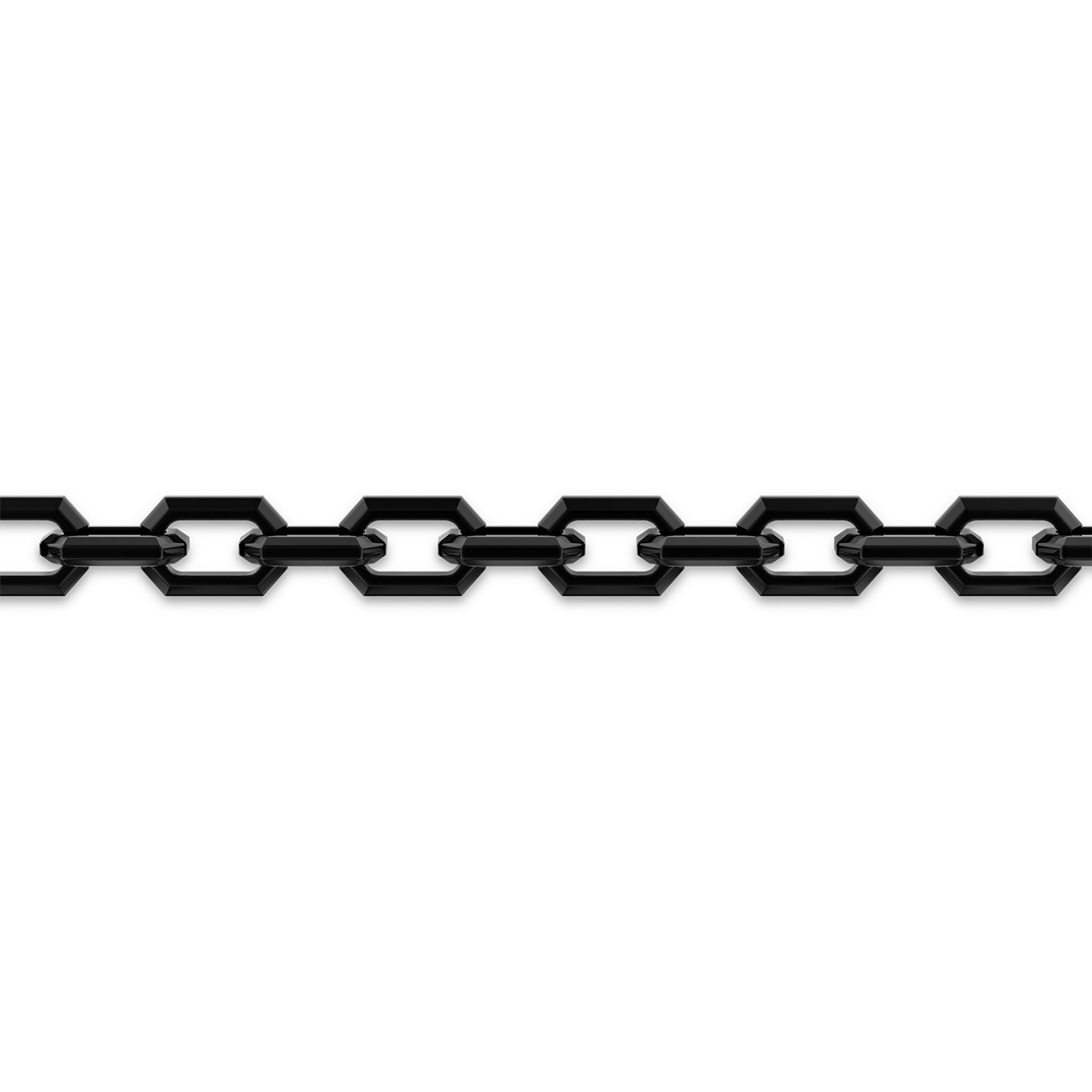 14K Rose Gold and Black Titanium Elongated Link Men's Bracelet