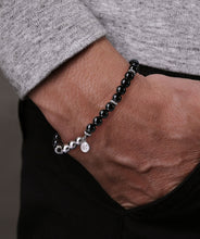 925 Sterling Silver and 6mm Black Onyx Beaded Bracelet