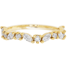 18K Yellow Gold band with alternating 6 Round Lab Grown Diamond and 5 Marquise Lab Grown Diamond having TCW-.68