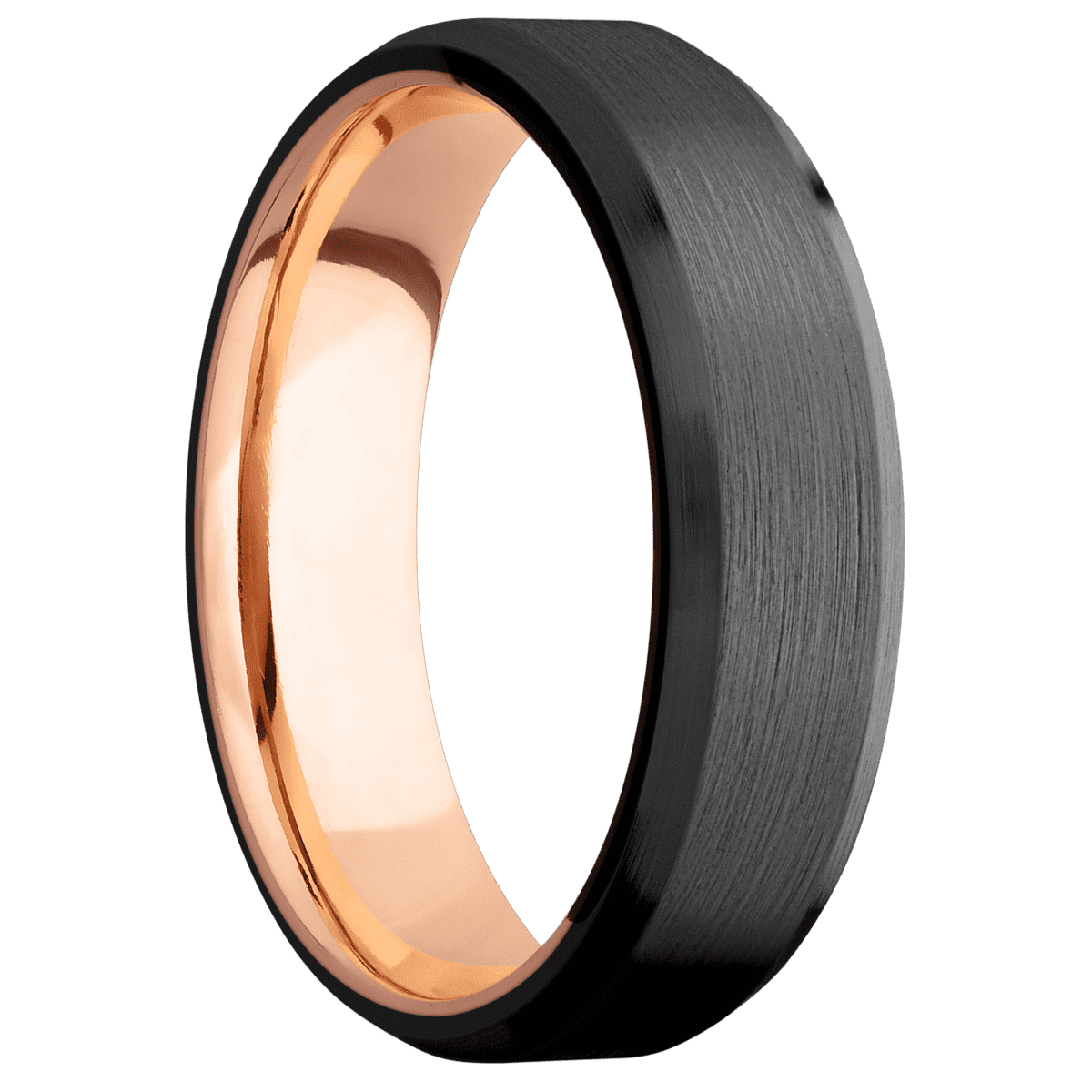 Zirconium + Satin , Satin Finish + 14K Rose Gold