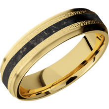 14K Yellow Gold + Stipple , Satin Finish