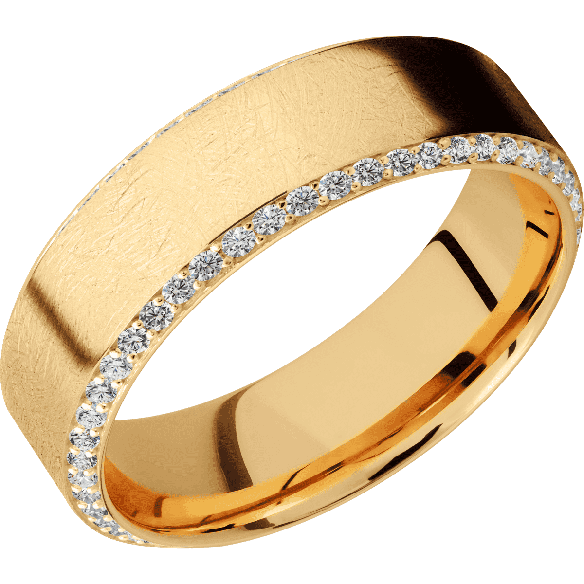10K Yellow Gold + Distressed , Polish Finish