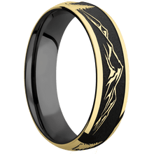 14K Yellow Gold + Polish Finish + Zirconium