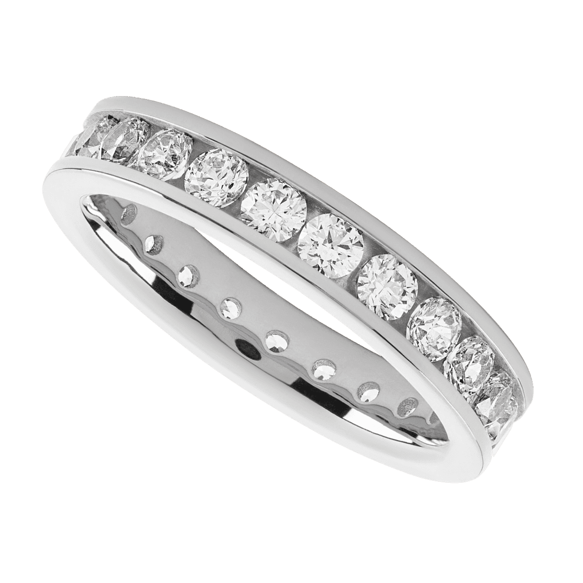 14K White Gold band with 23 Round Lab Grown Diamond having TCW-1.61