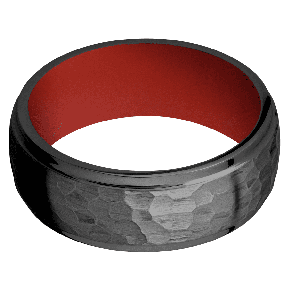 Zirconium + Hammer , Polish Finish + Red Apple