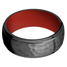 Zirconium + Hammer , Polish Finish + Red Apple