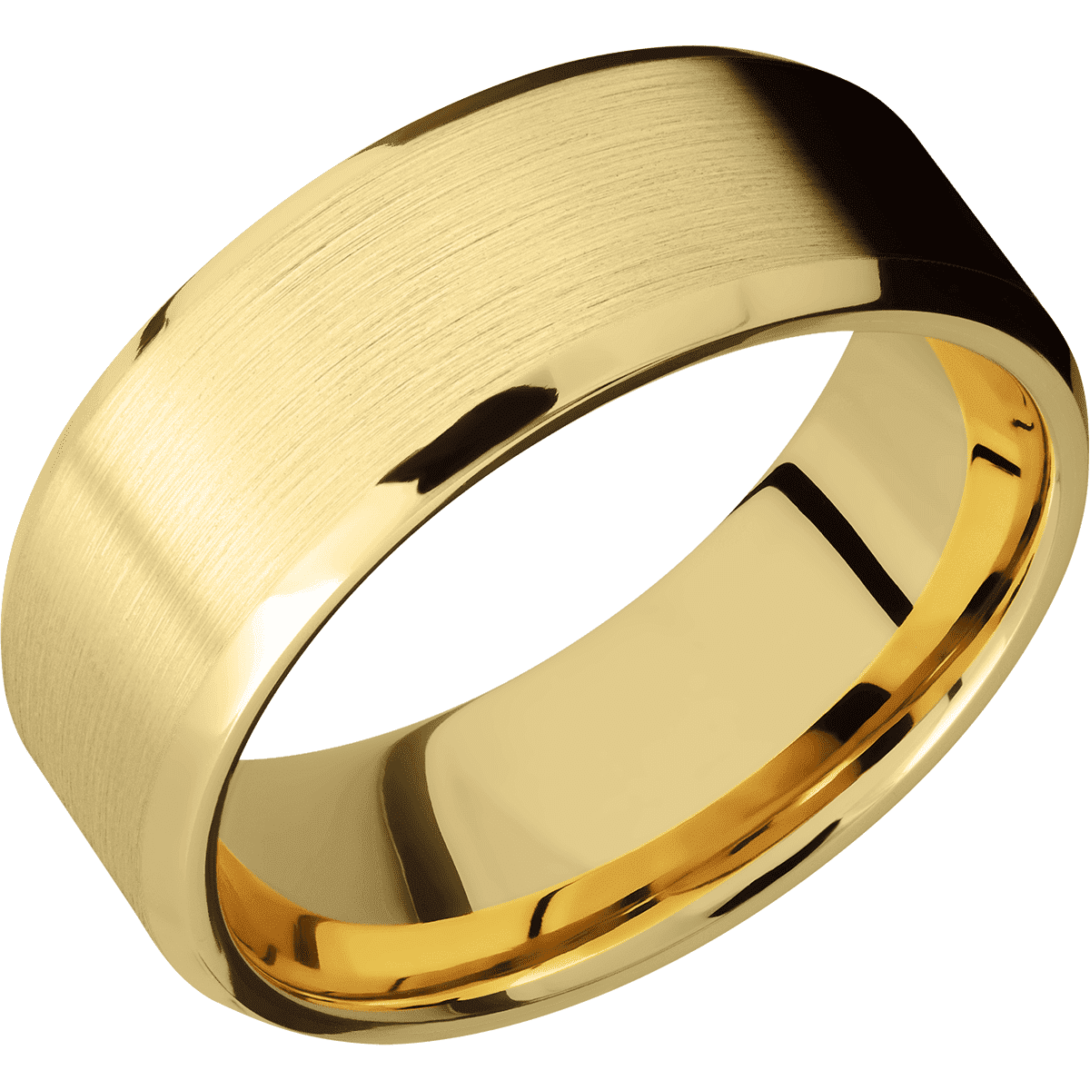 14K Yellow Gold + Satin , Polish Finish