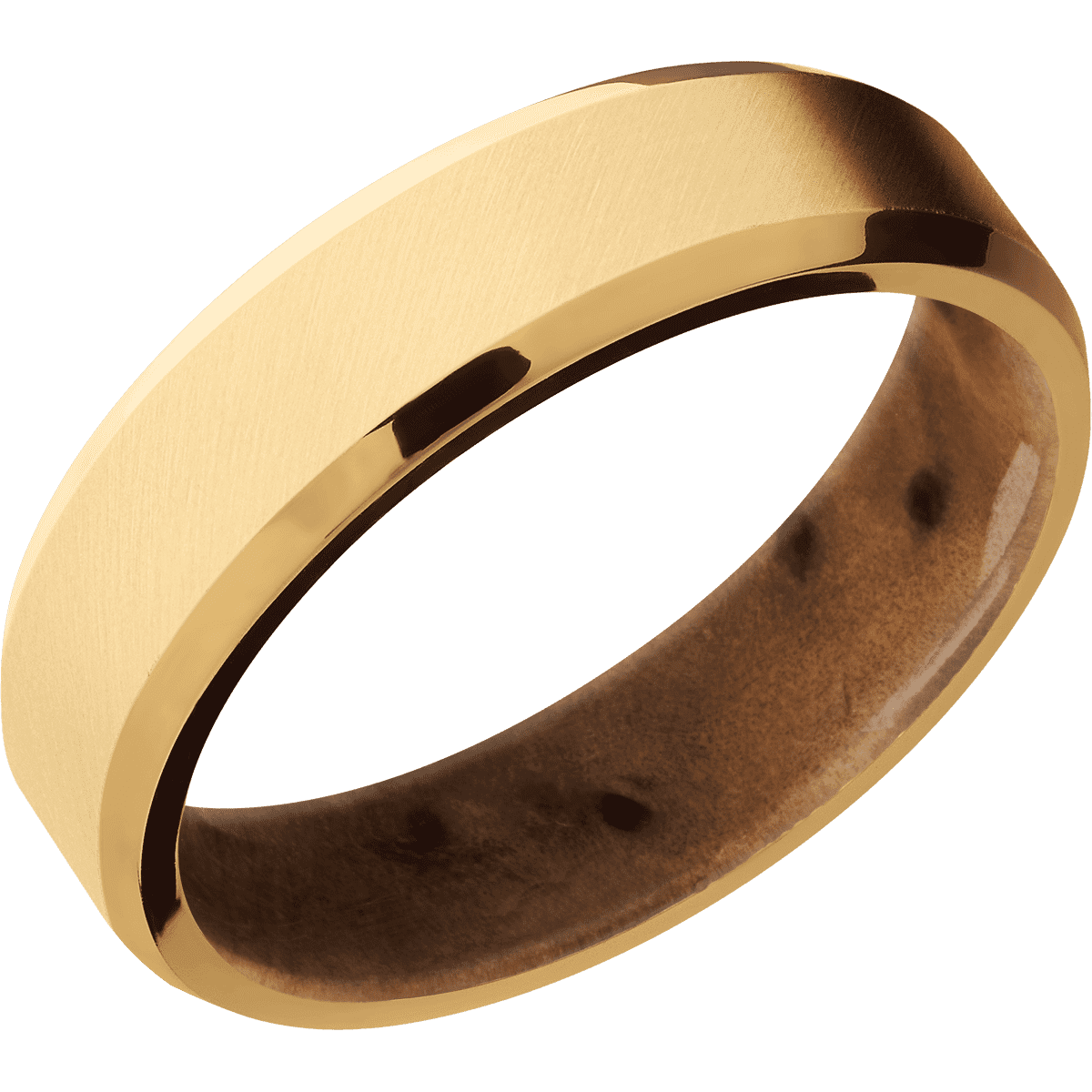 14K Yellow Gold + Anglesatin , Polish Finish + Thuya Burl