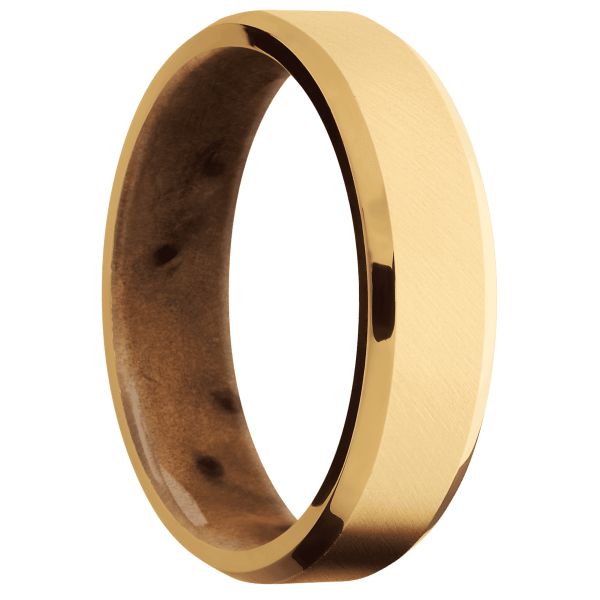 14K Yellow Gold + Anglesatin , Polish Finish + Thuya Burl