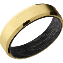 10K Yellow Gold + Satin , Polish Finish + Forged Carbon Fiber