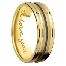 14K Yellow Gold + Sand , Polish Finish