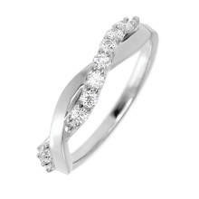 14K White Gold band with 9 Round Lab Grown Diamond (ST) having TCW-.27