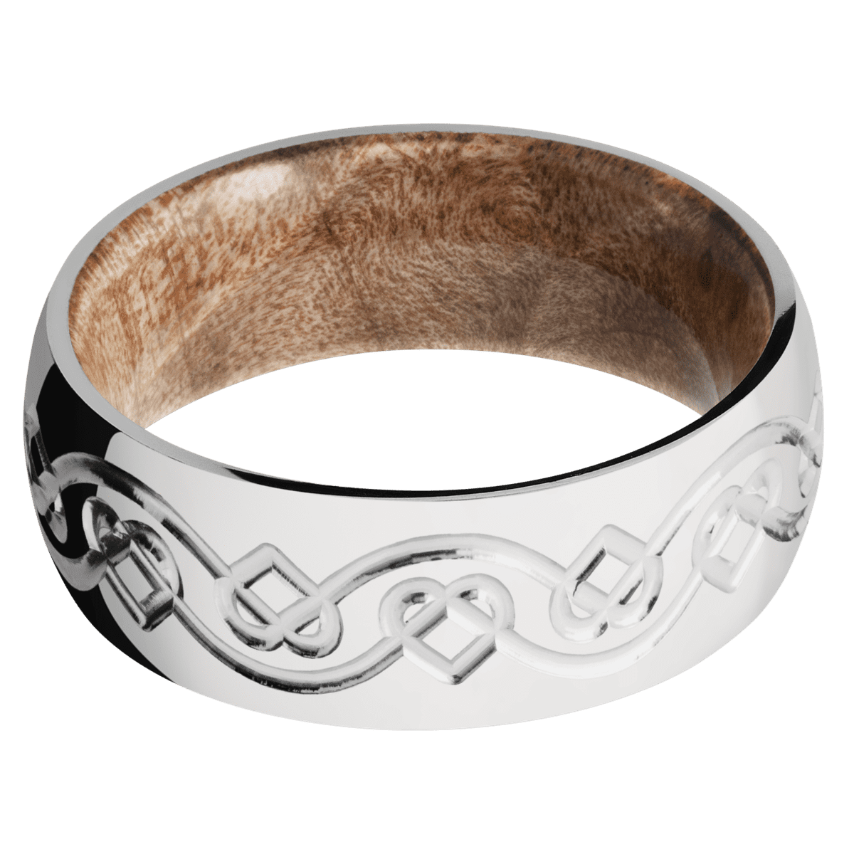 Cobalt Chrome + Polish Finish + Maple Burl