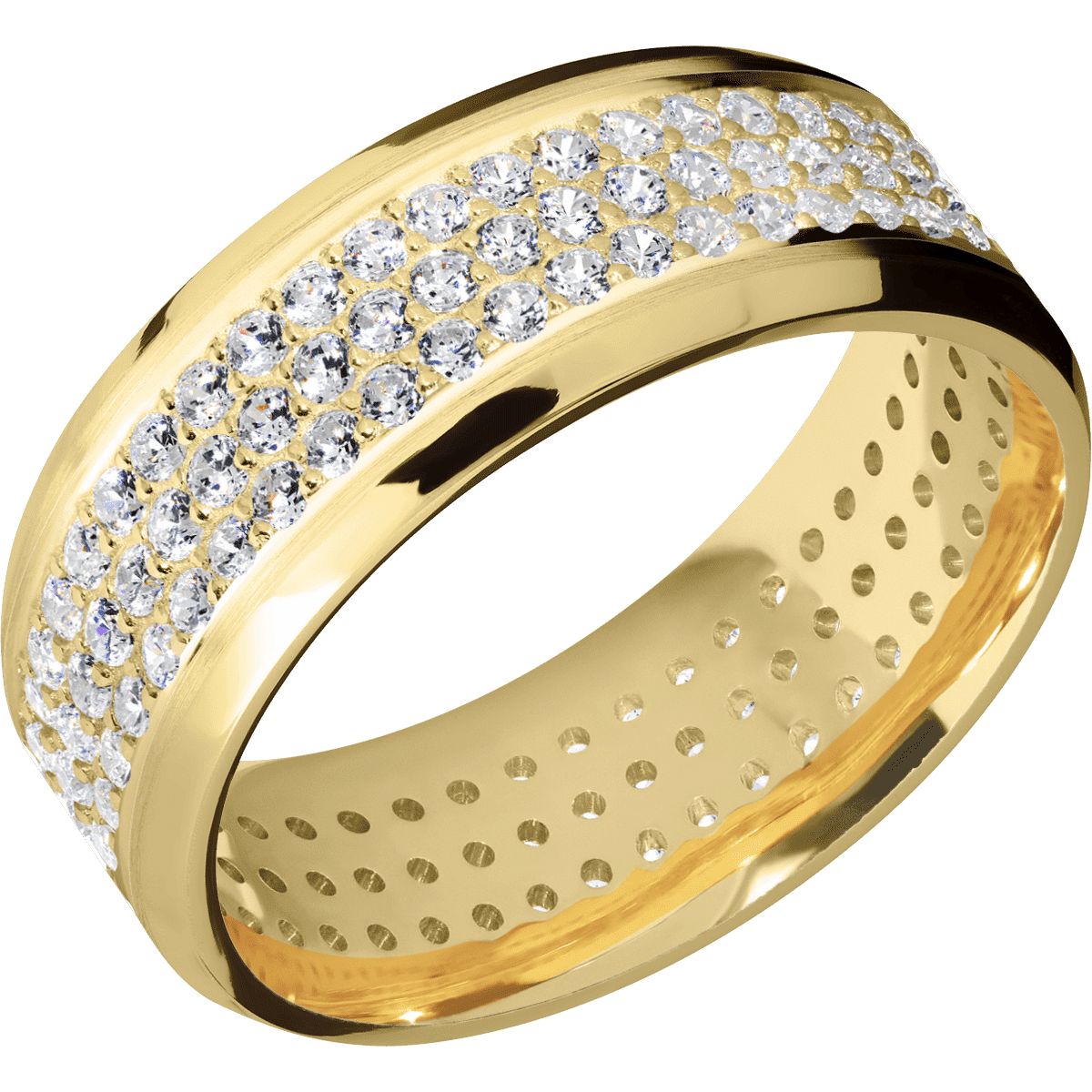 14K Yellow Gold + Satin , Polish Finish